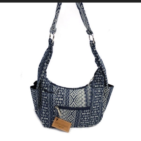 Gold Coast Handbags - Gold Coast Denim Aztec Print Hobo Bag